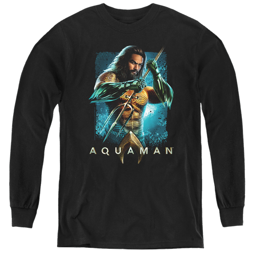 Aquaman Movie Trident - Youth Long Sleeve T-Shirt