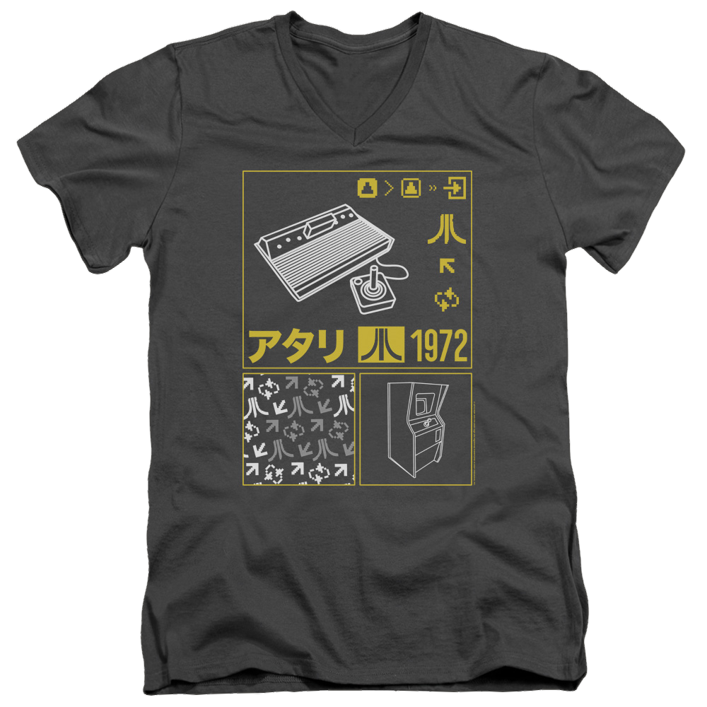 Atari Kanji Squares - Men's V-Neck T-Shirt