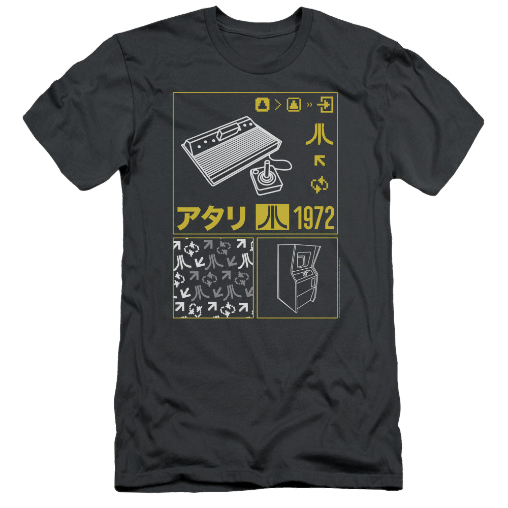 Atari Kanji Squares - Men's Slim Fit T-Shirt
