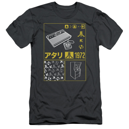Atari Kanji Squares - Men's Slim Fit T-Shirt