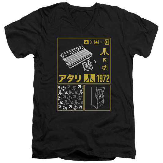 Atari Kanji Squares - Men's V-Neck T-Shirt Style001