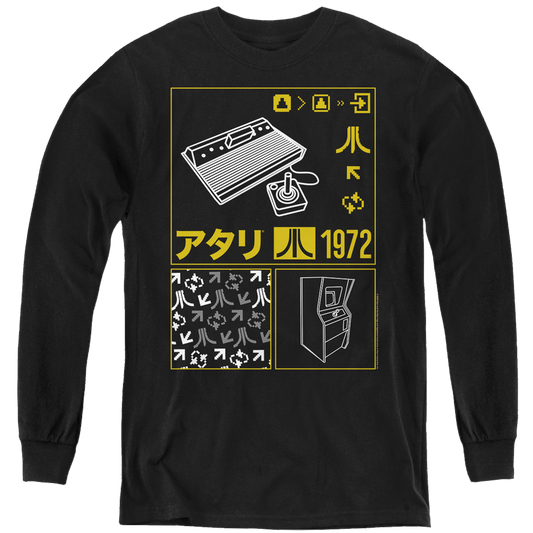 Atari Kanji Squares - Youth Long Sleeve T-Shirt