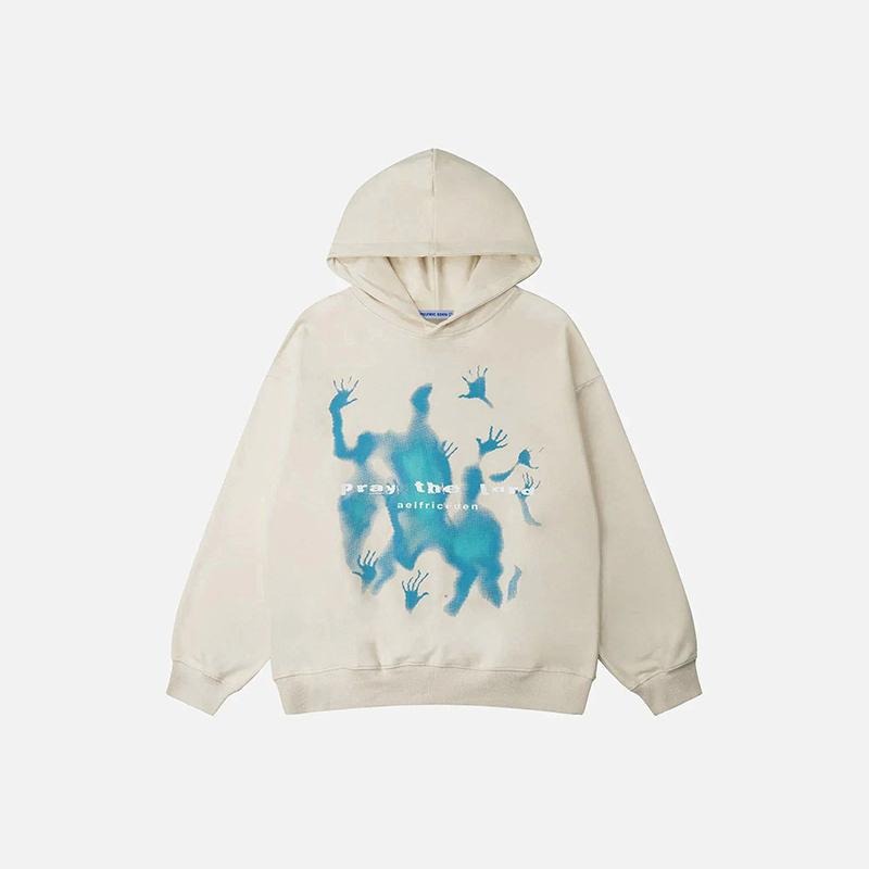 Abstract Shadow Print Unisex Streetwear Casual Cotton Hoodie Menswear Pullover Tops Sweatshirts T-Shirts | UrbanDripWear.com