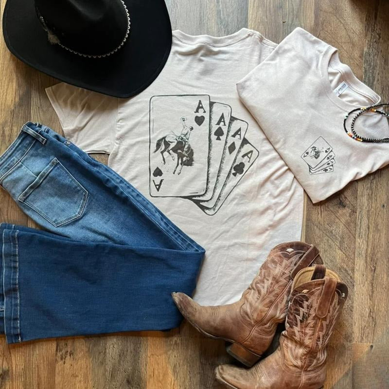 Ace cowboy shirt, Punchy cowboy, Sublimation, 2sided western sweatshirts and Hoodie, western outfits women, western tops