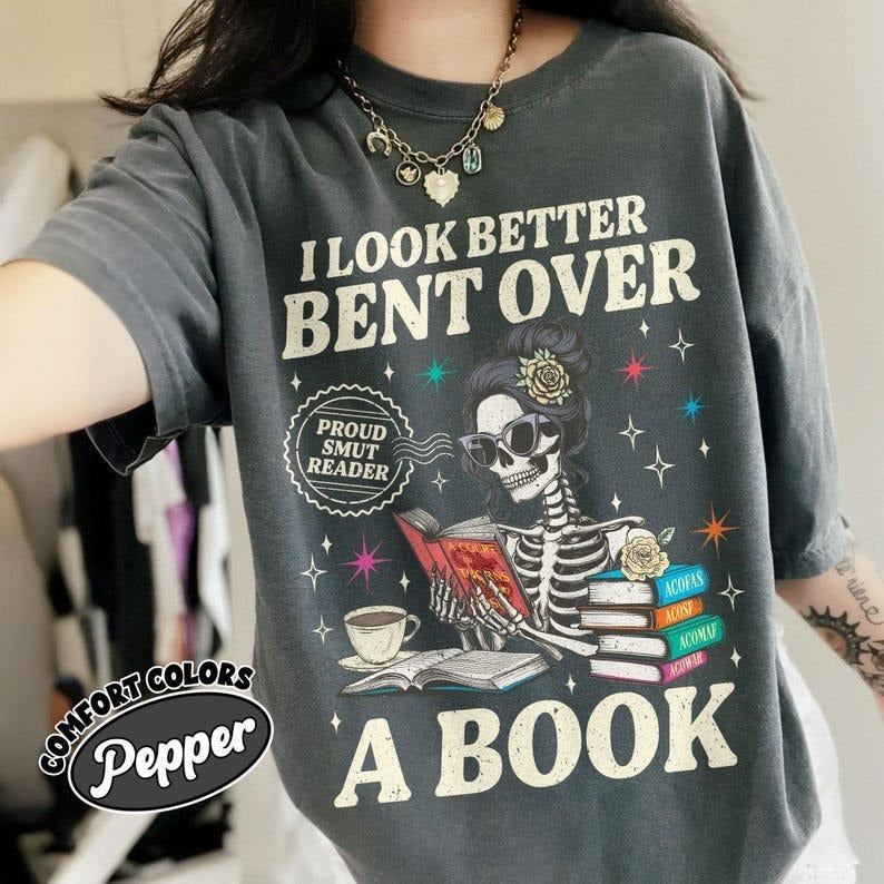 Acotar Reader Comfort Colors Shirt, I Look Better Bent Over A Book Shirt, SJM Inspired Shirt, Romance Reader Tee, Bookish Gift For Her