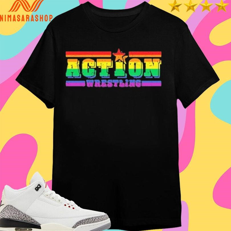 Action Wrestling Pride Rainbow Shirts