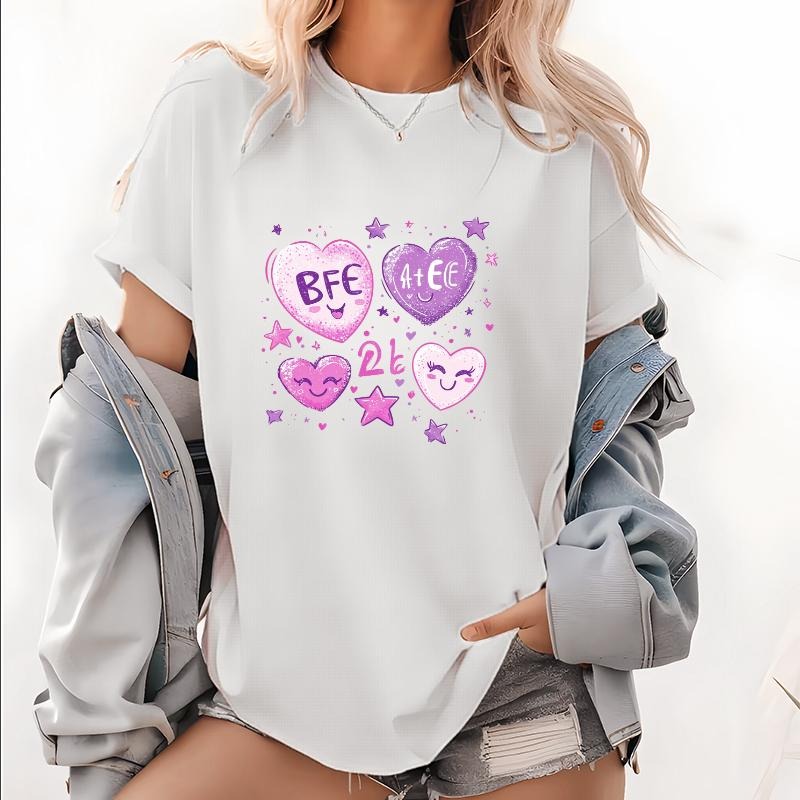 Adorable T - Shirt: Playful "BFE A+EE 2k" Graphic with Heart - shaped Design Hoodie, Sweatshirt | UrbanDripWear.com