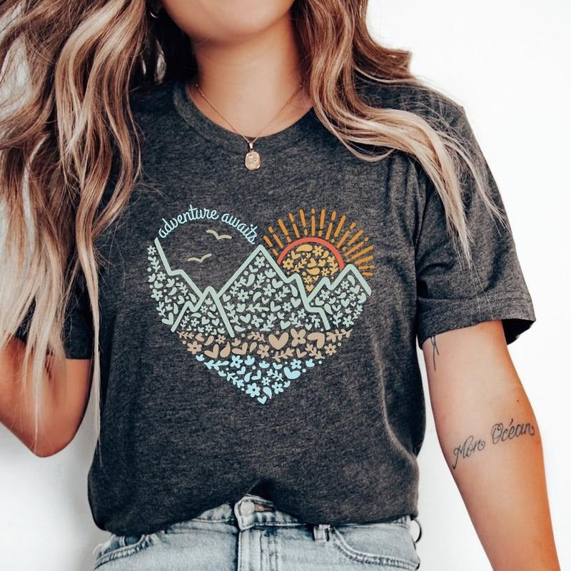 Adventure Awaits Shirt, Adventure Shirt, Camping Shirts, Mountain TShirt, Hiker TShirts, Nature Lover Shirt, Camping...