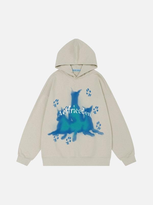Aelfric Eden Blurring Doberman Graphic Hoodie Fashion Long Sleeve Hoodie Pullover Hooded Sweatshirt Unisex T-Shirts