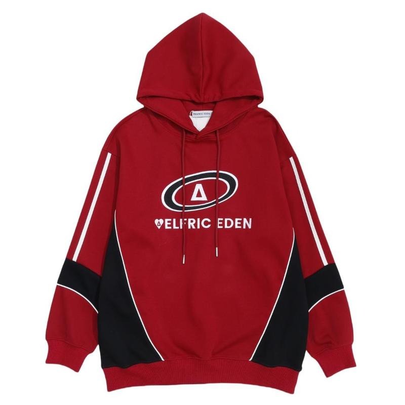 Aelfric Eden Color Blocking Embroidery Hoodie Print Oversized Unisex Streetwear Vintage Hoodie Y2k Sweatshirt Pullover...