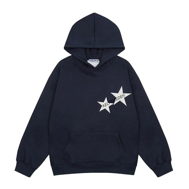 Aelfric Eden Star Print Color Contrast Pullover Hoodie Menswear Tops Sweatshirts T-Shirts | UrbanDripWear.com