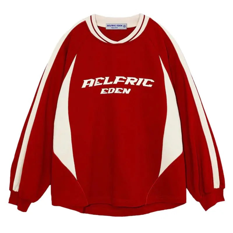 Aelfric Eden Unisex Vintage patchwork Sweatshirt Menswear Crewneck Long Sleeve Casual Hoodie T-Shirts | UrbanDripWear.com