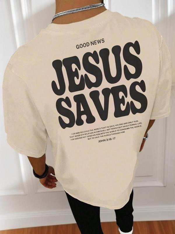 Aesthetic Jesus Saves Shirt, Streetwear Shirt for Men Jesus Apparel Christian, Summer Outfits 2024, Graphic Tees,...