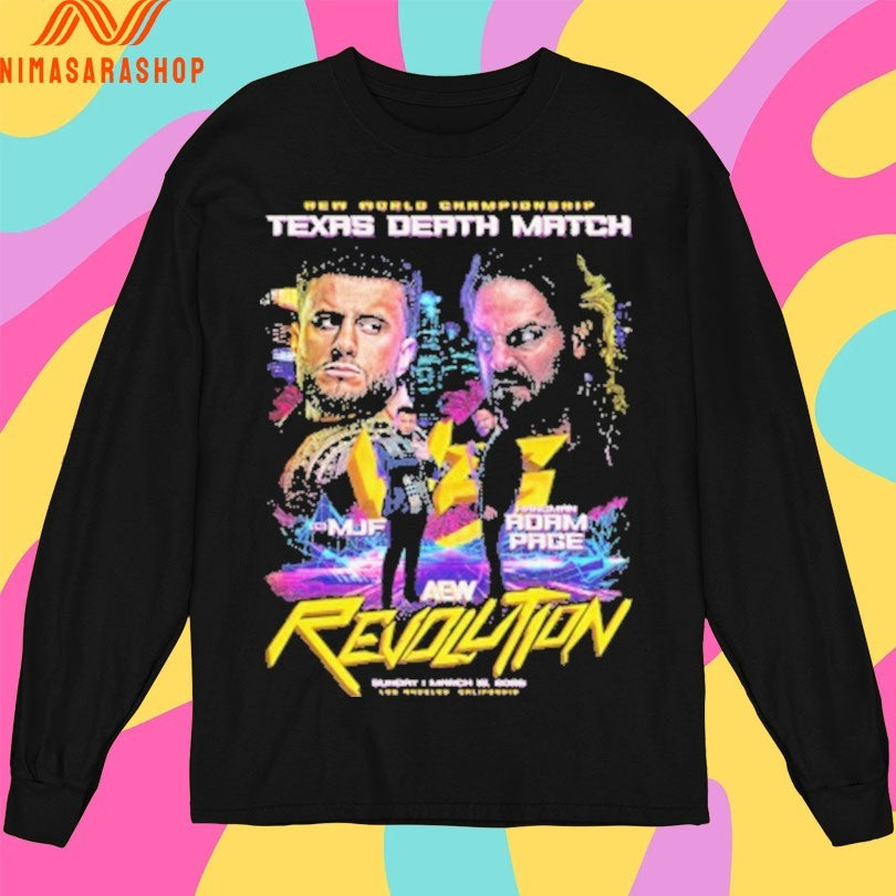 Aew World Championship Texas Death Match MIF Vs Hangman Adam Page Aew Revolution 2026 Matchup Shirts