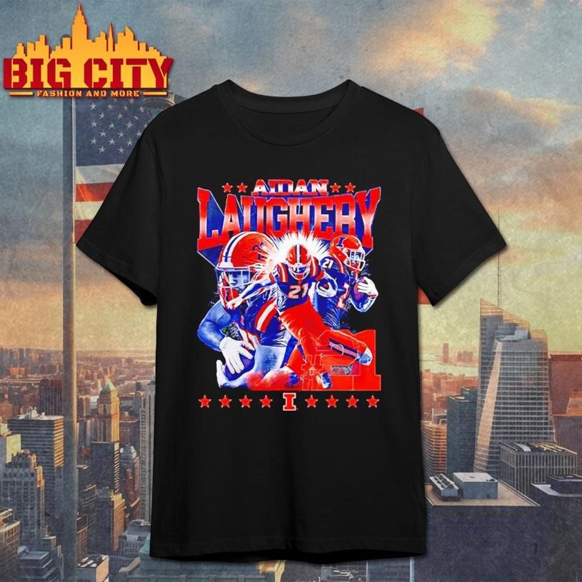 Aidan Laughery Illinois Football NCAA Legends player collage Shirt