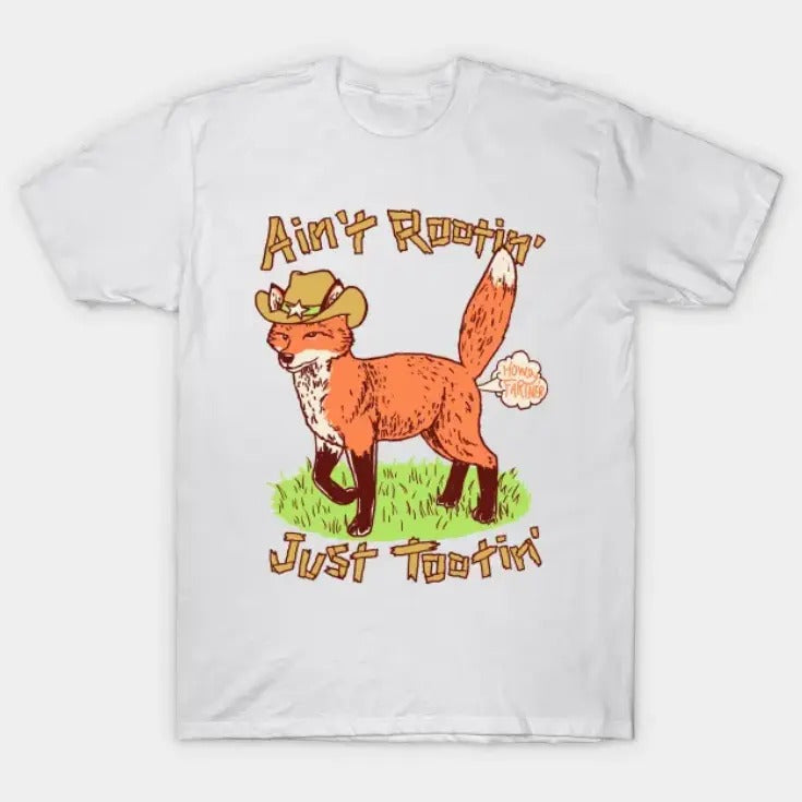 Ain't Rootin' Just Tootin' Vintage Graphic Tees, Funny Meme Shirt, y2k Clothing, Unisex Vacation Outfits Top Menswear...