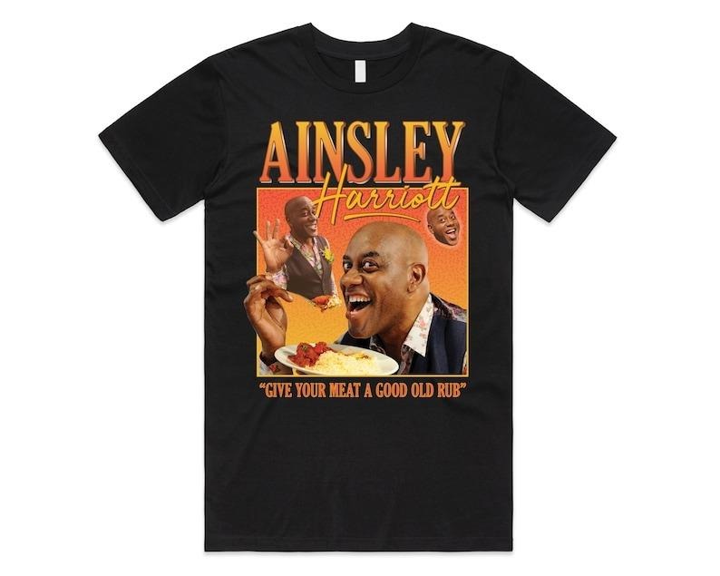 Ainsley Harriott Homage T-shirt Tee Top Vintage Retro Funny 90s Icon Mens Womens Hoodie, Sweatshirt | UrbanDripWear.com