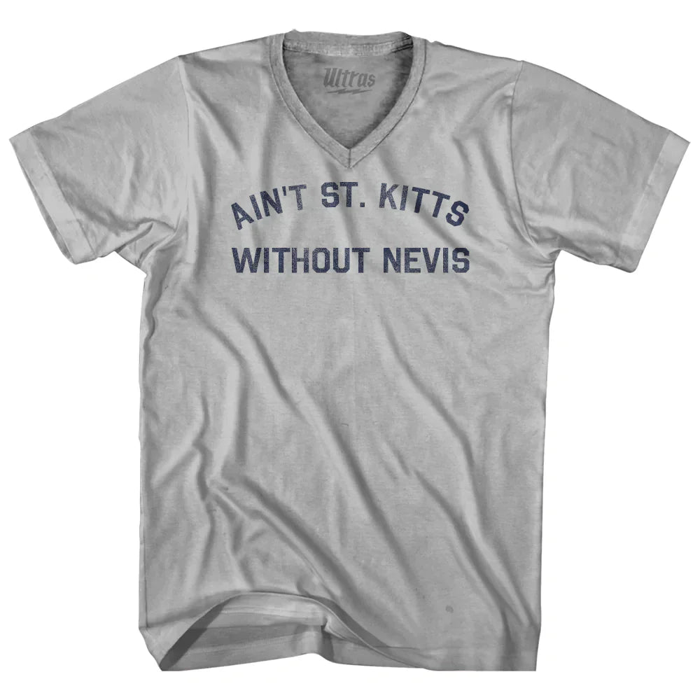 Ain't St. Kitts Without Nevis Adult Tri-Blend V-neck T-shirt Style002