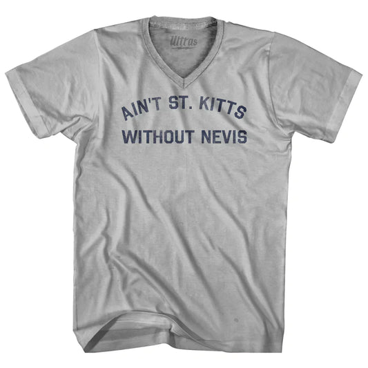 Ain't St. Kitts Without Nevis Adult Tri-Blend V-neck T-shirt Style002