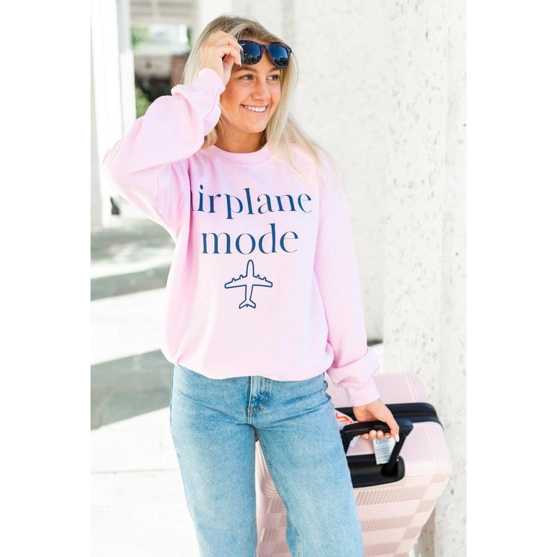 'Airplane Mode' Travel Vacation Sweatshirt Women Pullover T-Shirts, Hoodie | UrbanDripWear.com