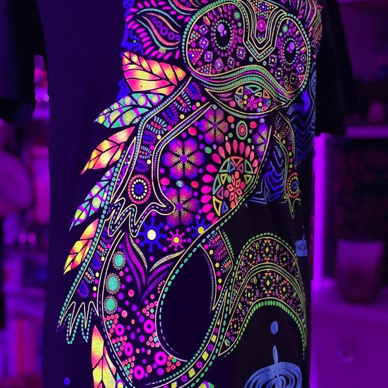 Ajolote huichol T-shirt Black Cotton Hoodie, Sweatshirt | UrbanDripWear.com