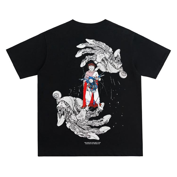 Akira "Control" Heavyweight Vintage Tee 100% Cotton OVERSIZED Anime T-shirt Menswear Top Crew Necks Tshirt Casual...