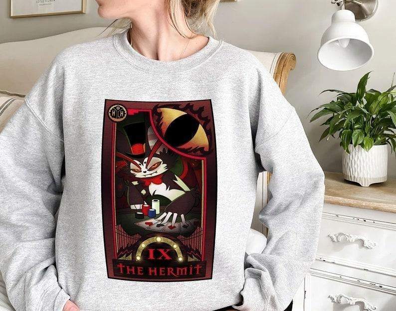 Alastor's Lackey The Hermit, Hazbin Hotel Tarot Card Sweatshirt T-Shirts, Hoodie | UrbanDripWear.com