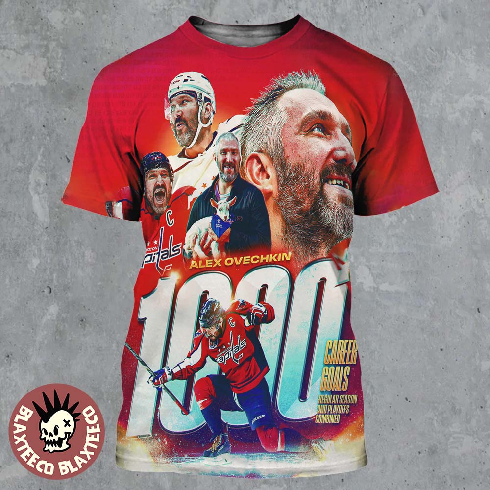Alex Ovechkin Washington Capitals NHL 1000 Career Goals In Regular Season And Playoffs Combined All Over Print Shirt