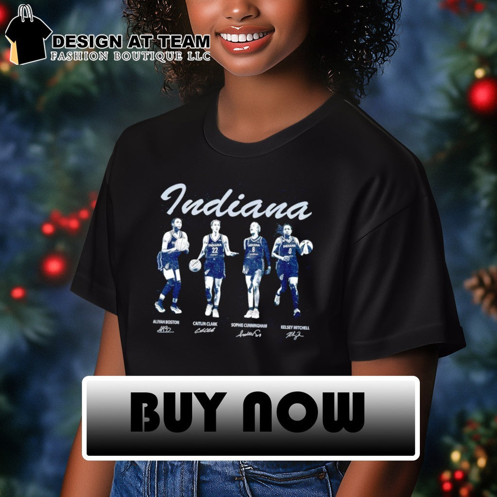 Aliyah Boston Caitlin Clark Sophie Cunningham Kelsey Mitchell Indiana Fever Basketball WNBA 2026 signature shirt