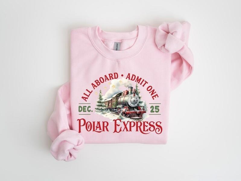 All Aboard Holiday Sweatshirt ,Retro Train Shirt , Festive Xmas Shirt For Kids , Polar Express Christmas T-Shirt Hoodie