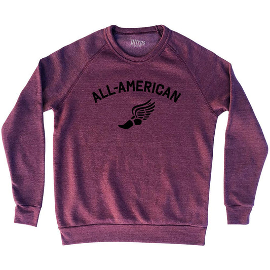 All-American Running Track Winged Foot Adult Tri-Blend Sweatshirt Style002