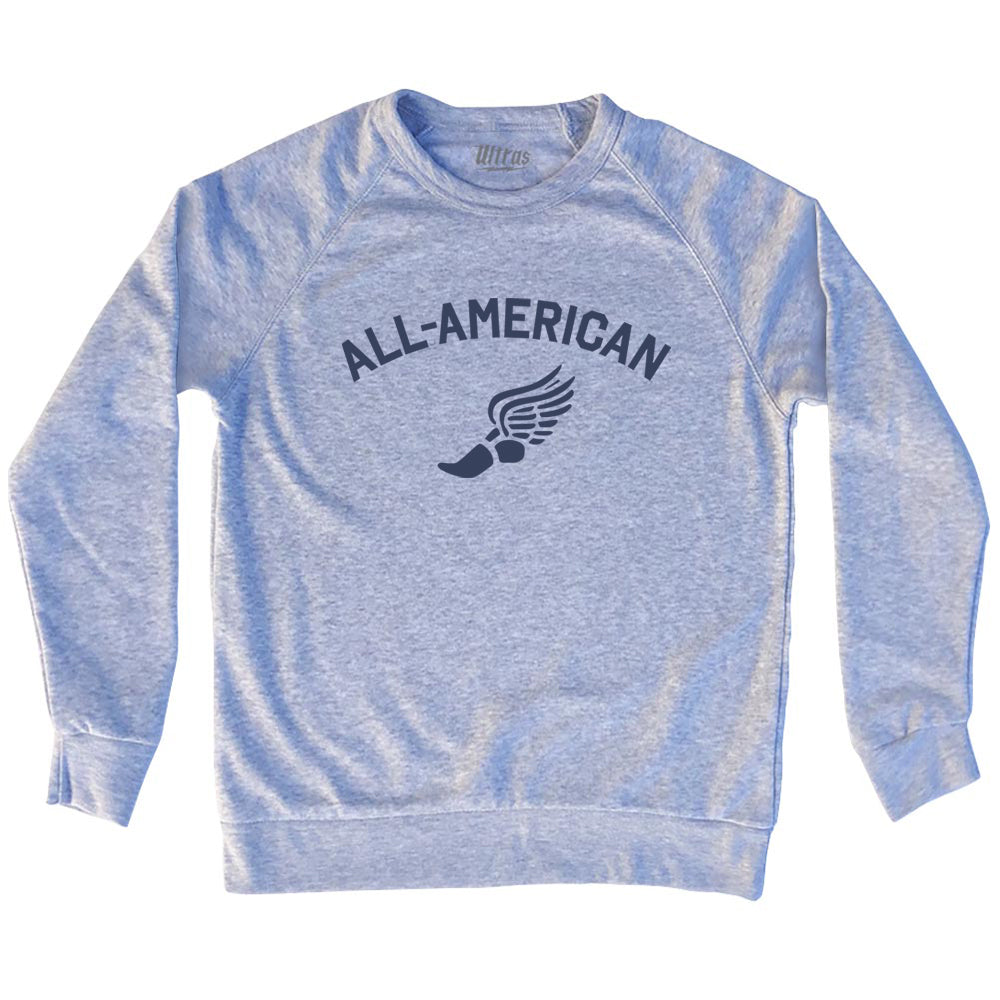 All-American Running Track Winged Foot Adult Tri-Blend Sweatshirt