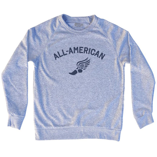 All-American Running Track Winged Foot Adult Tri-Blend Sweatshirt