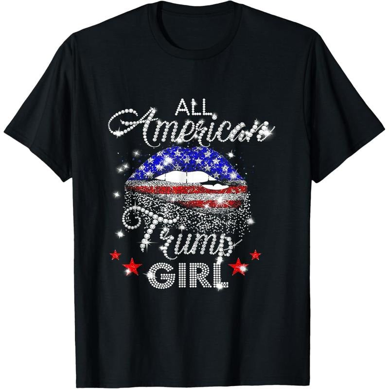 All American Trump Girl Mouth Diamond T-Shirt made in usa Hoodie, Sweatshirt | UrbanDripWear.com