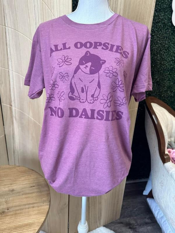 All Oopsies No Daisies Tee - Purple - Cat Lover Tee - Purple Tshirt - Funny Tee Hoodie, Sweatshirt | UrbanDripWear.com