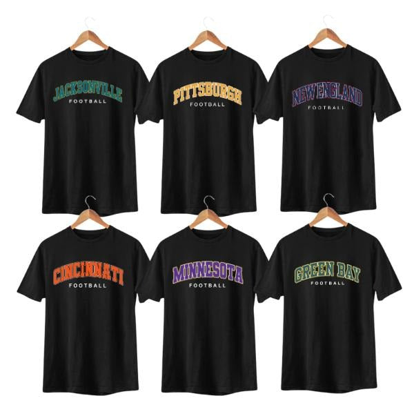 All Team 90s College Style Football Tee, Vintage Game Day Shirt for Fans, Custom City Graphic T-Shirt, Unisex Cotton Fit...