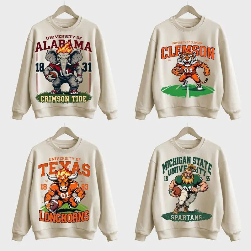 All Team Football Crewneck Sweatshirt, Retro Football Shirt, Classic Football Shirt, Gift For Fan, Unisex Clothing...