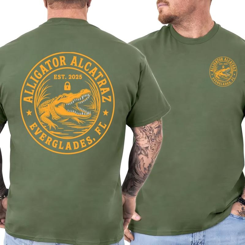 Alligator Alcatraz Florida Everglades Funny Retro T-Shirt For Men and Women, Dark Humor Tee, Funny Florida Gift Hoodie,...