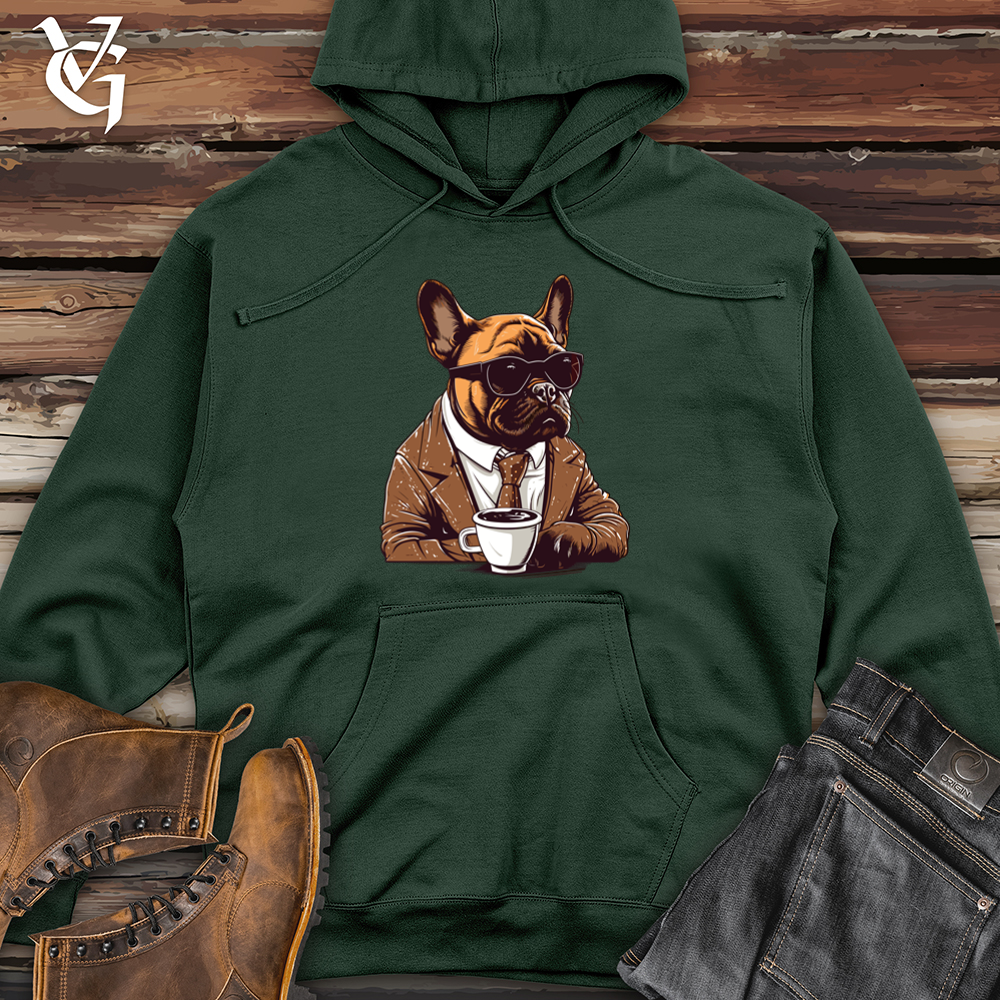 Vintage Coffee Break Frenchie Midweight Hooded Sweatshirt