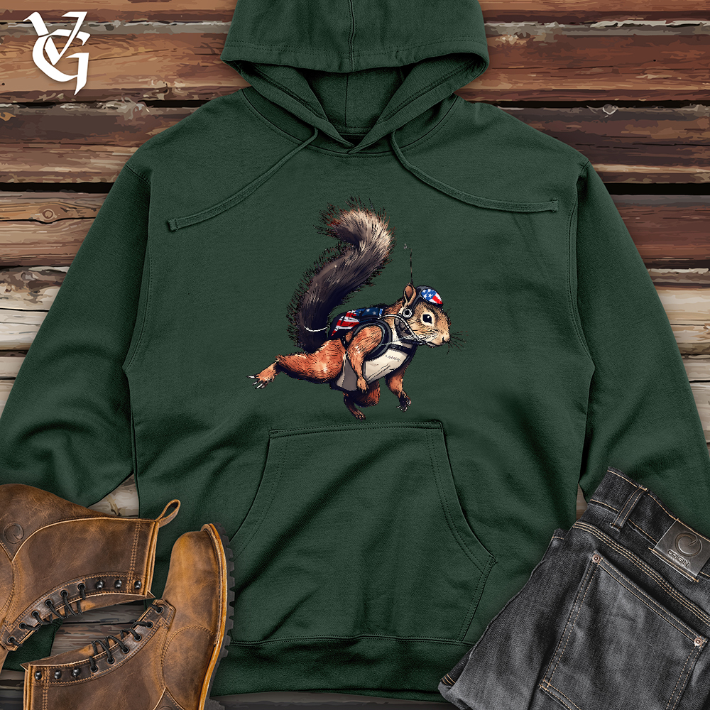 American Skydiving Squirrel Midweight Hooded Sweatshirt