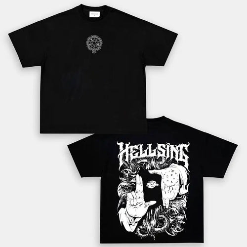 "Alucard Hellsing Hand Signs" Unisex Oversize Anime Manga Heavyweight Cotton T- shirt, Gift For Anime Fan, Anime Lover...
