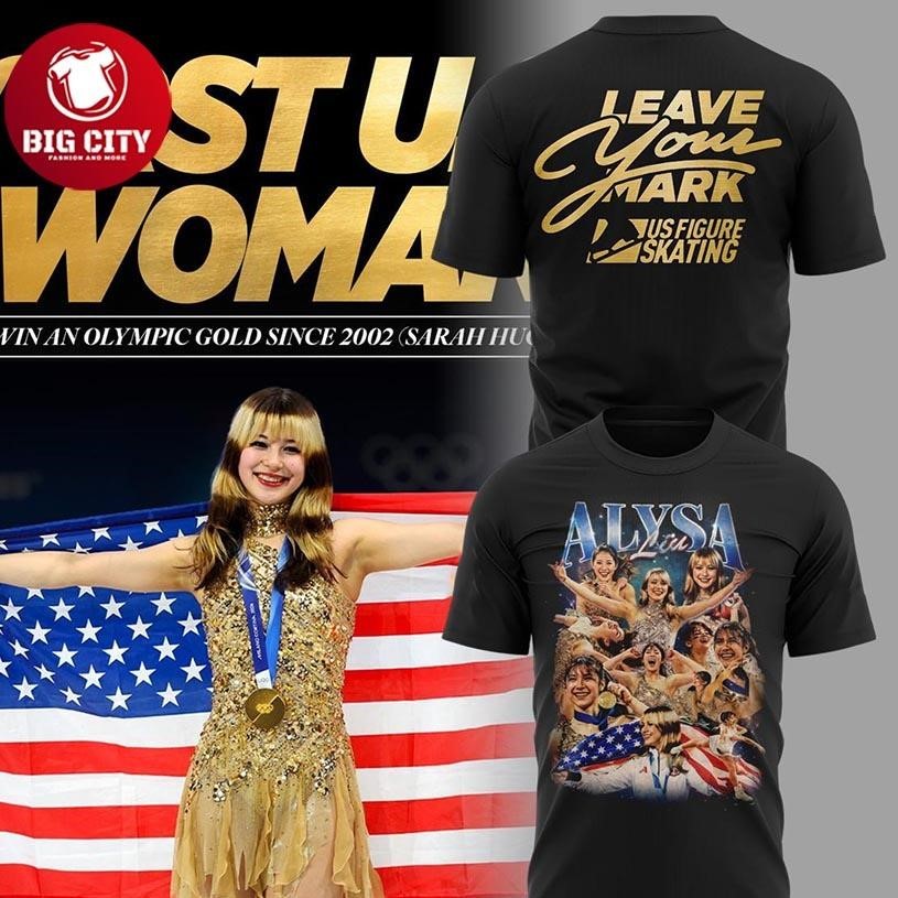 Alysa Liu Olympic Figure Skating Champions 2026 Golden Girl On Ice Two Sided Shirt