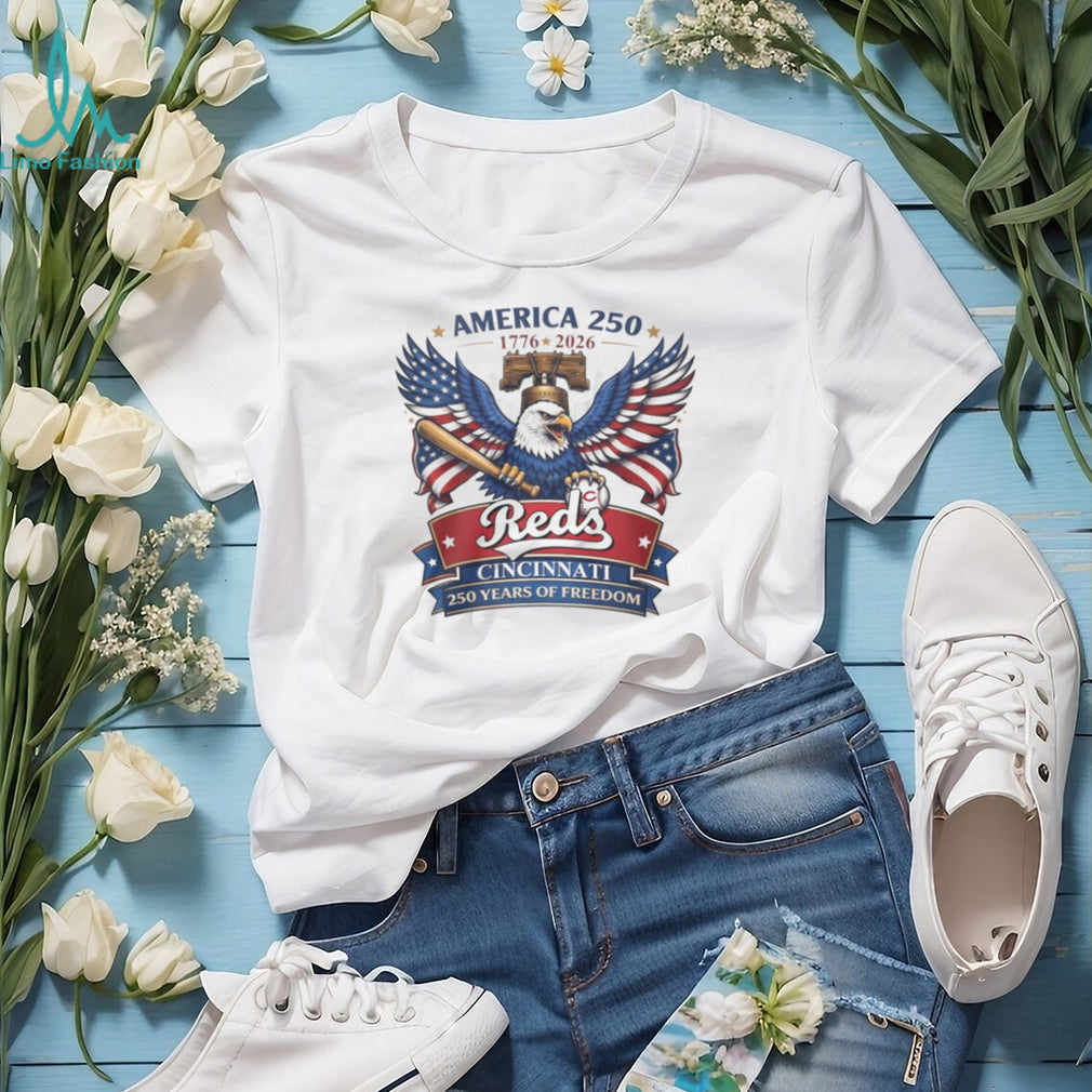 America 250 Cincinnati Reds 1776 2026 Freedom Anniversary Baseball T Shirt