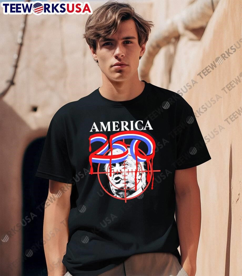 America 250 Drip Text Target shirt
