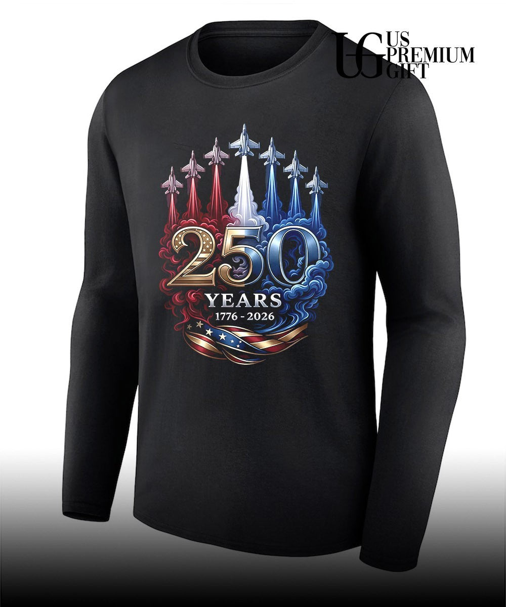 America 250 Fighter Jet Patriotic USA 250th Anniversary 1776- 2026 shirt