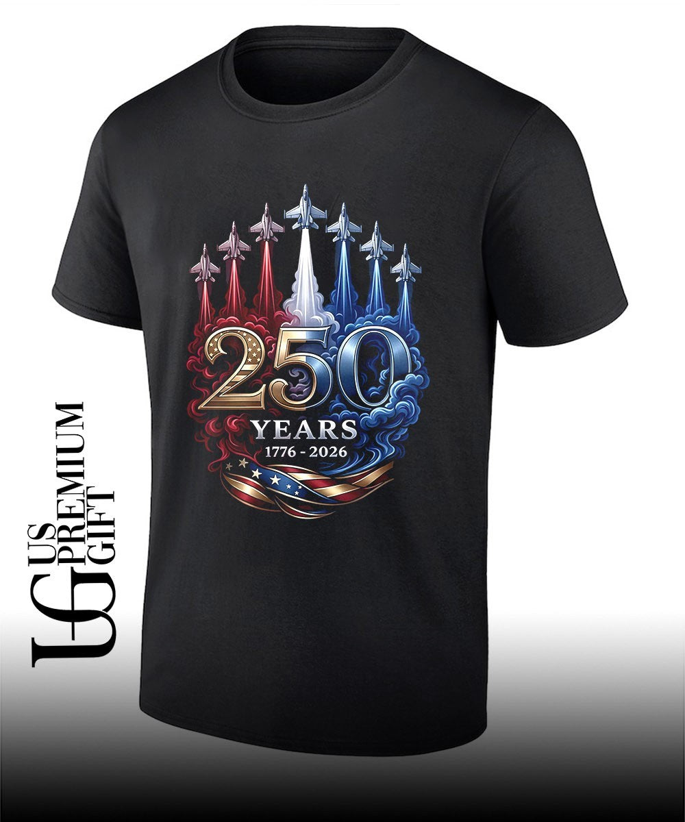 America 250 Fighter Jet Patriotic USA 250th Anniversary 1776- 2026 shirt