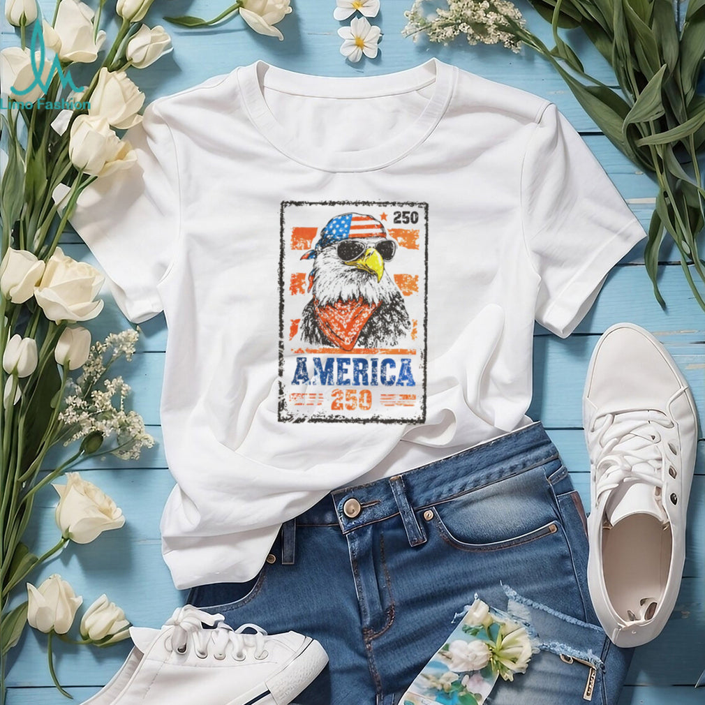 America 250 Semi Quincentennial Patriotic Eagle Flag T Shirt