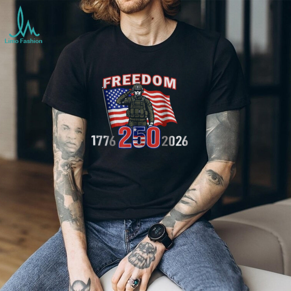 America 250th Anniversary Freedom Soldier Salute T Shirt (1776 2026)