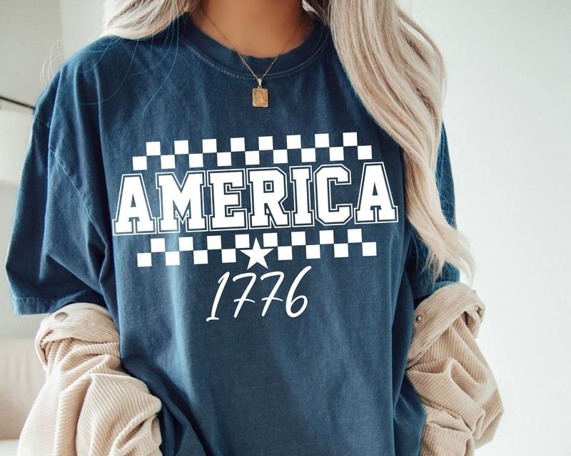 America 4th Of July Cut File For Cricut Fourth Of July Independence Day Shirt Designs Patriotic Usa Flag Cotton Top...