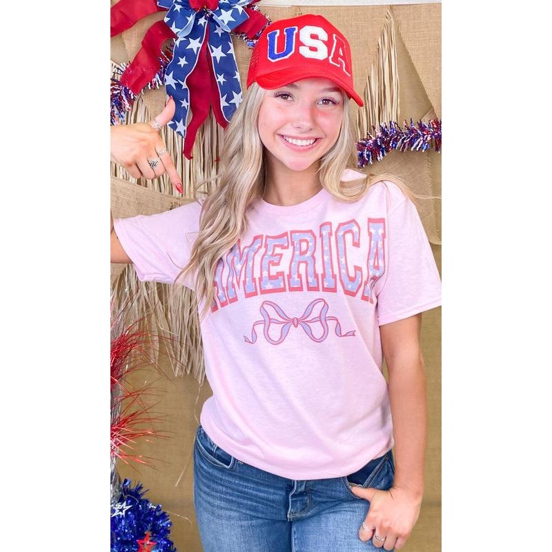 America Frilly Bow Graphic T-Shirt Hoodie, Sweatshirt | UrbanDripWear.com
